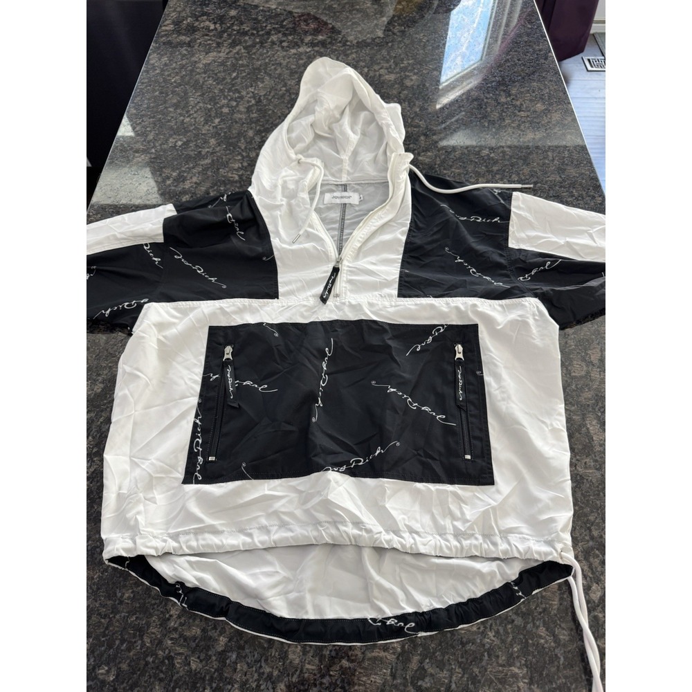 JOYRICH Pullover Windbreaker‎ Hoodie. Rare! Black White Size Unisex Medium